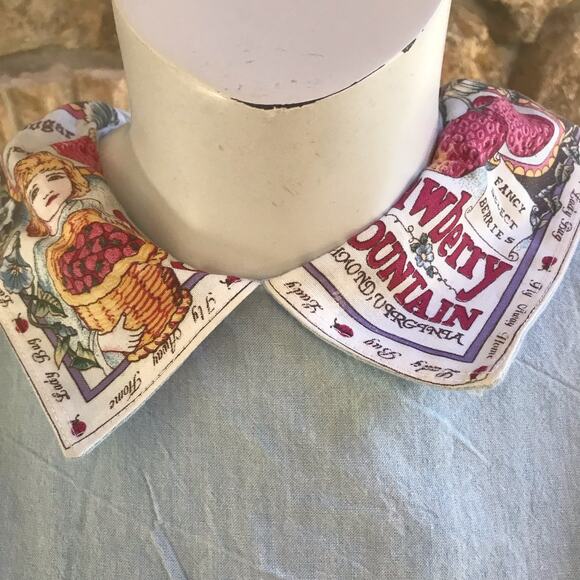 Vintage Posies Women of Maine Farmers Market Cotton Dress w Tie Women's Size 10 - Picture 7 of 13